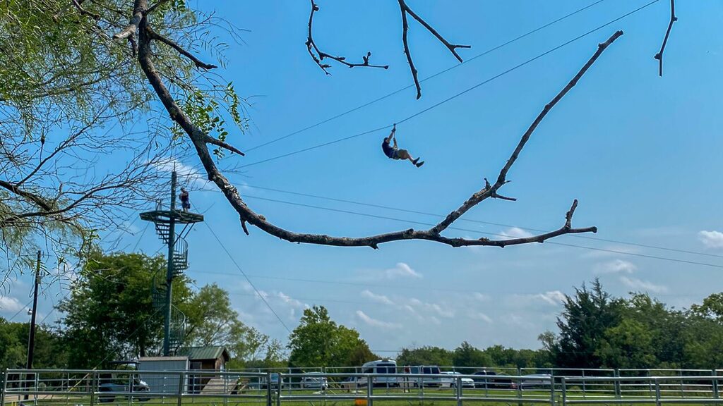 Zipline course in action at Texas Recovery Centers