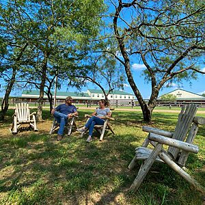 Two people talking outdoors at Texas Recovery Centers, a crack cocaine addiction treatment center near Dallas Texas.